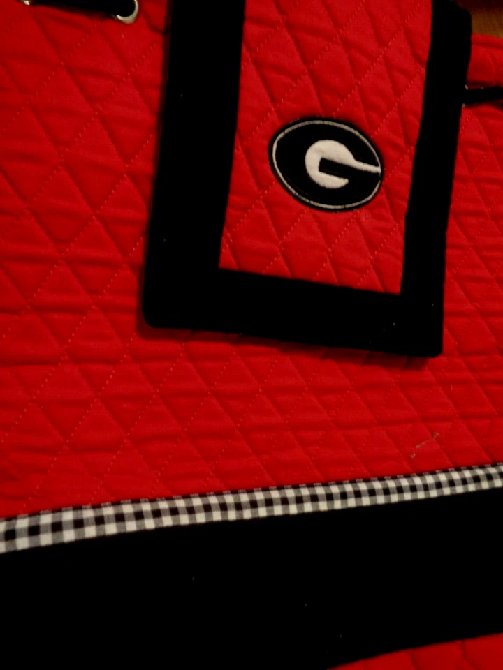 Quilted Keepers Red & Black Georgia Bulldogs Quilted Cotton Drawstring Backpack - Image 3 of 4