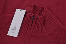 C.P. (CP) Company NWT Knitted Wool Full Zip Sweater Size M 50 in Solid Raspberry