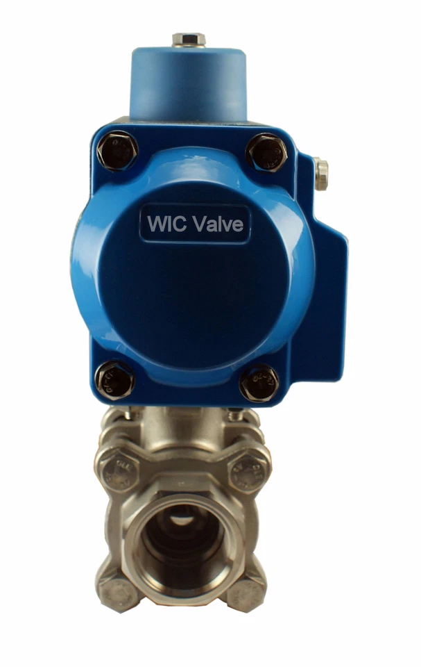 1/2" Inch Pneumatic Air Actuated Stainless 3 Pieces Ball Valve Single Acting NC - Image 3 of 3