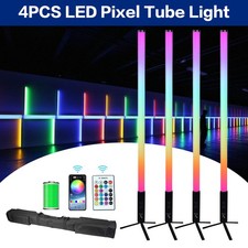 4pcs 360 LED Pixel Tube Wireless Outdoor DMX RGB Battery Bar Stage Lights IP65