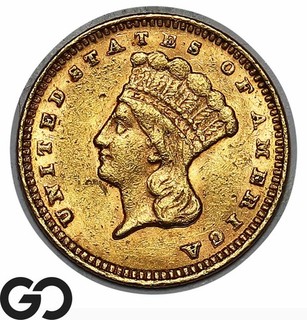 1874 Gold Dollar $1 Gold Indian Princess Type 3