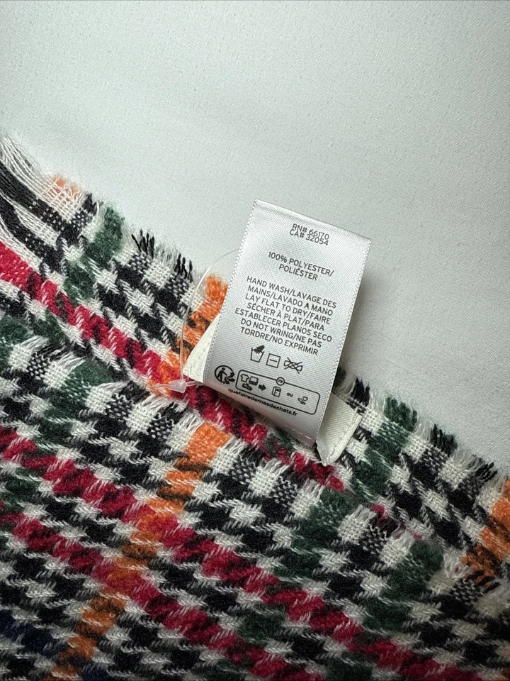Anthropologie Maeve Bufanda Heritage Tejida a Cuadros Colorida 59”X 72” Flecos Nueva Sin Etiquetas Foto 2 de 4