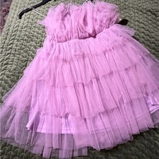 Altar'd State tulle strapless mini dress in lavender purple new with tags small