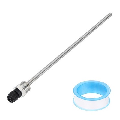 Black G1/2 304 Stainless Steel Weldless Thermowell Temperature Sensor 300mm