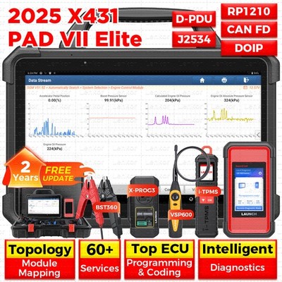 2025 LAUNCH X431 PAD VII PAD 7 Intelligent Diagnostic Scanner Programming Coding