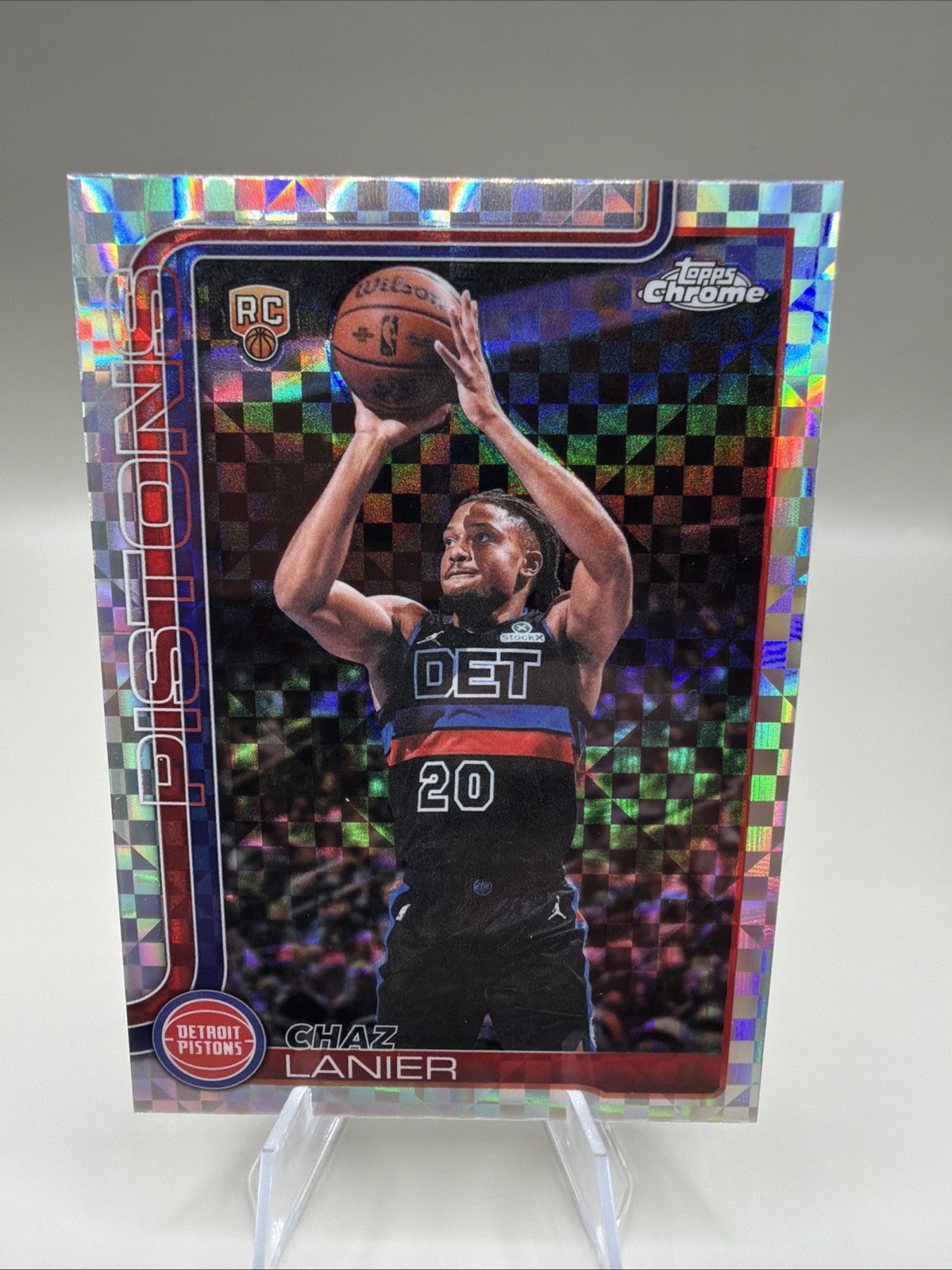2025-26 Topps Chrome Update Chaz Lanier #188 X-Fractor Rookie RC Pistons