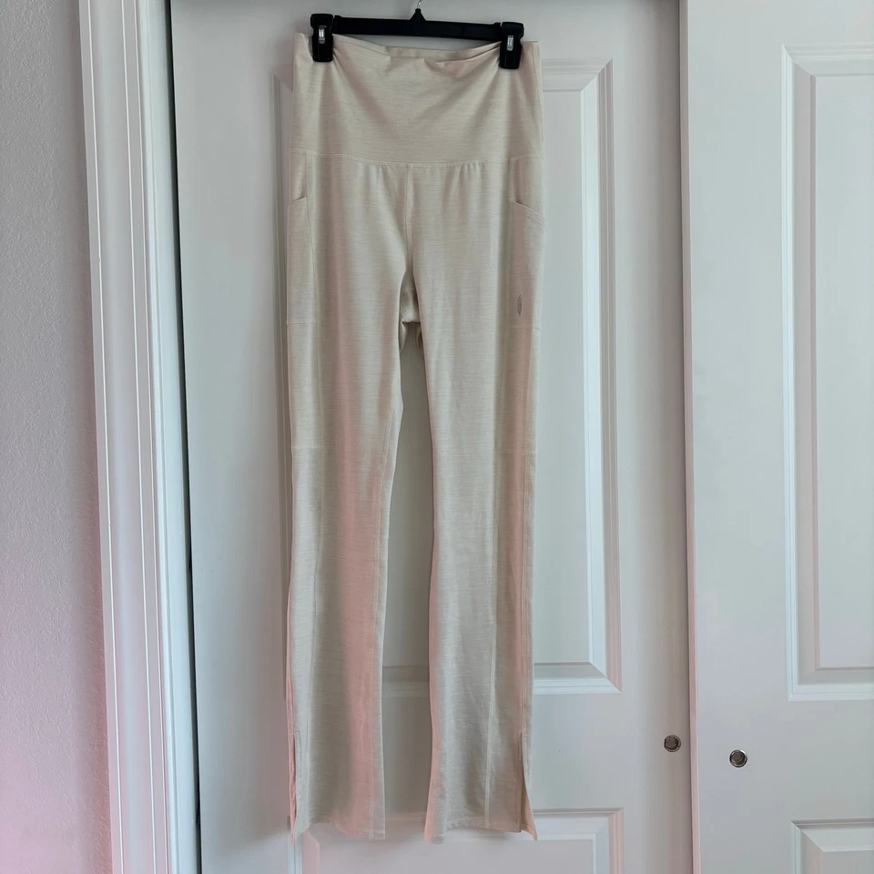 Free People Movement Zen Again Heather Flares Leggings Fold Over Sz M Yoga - Image 3 of 4