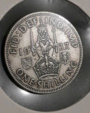 1937 Scottish George VI One Shilling - Excellent Condition (.500 Silver)