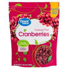 Sweetened Dried Cranberries Resealable Bag 24 oz Healthy Snack for Baking