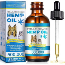 Hemp Oil for Dogs Cats Anxiety, Pain,Stress Calming Drops 100 Organic 60ML