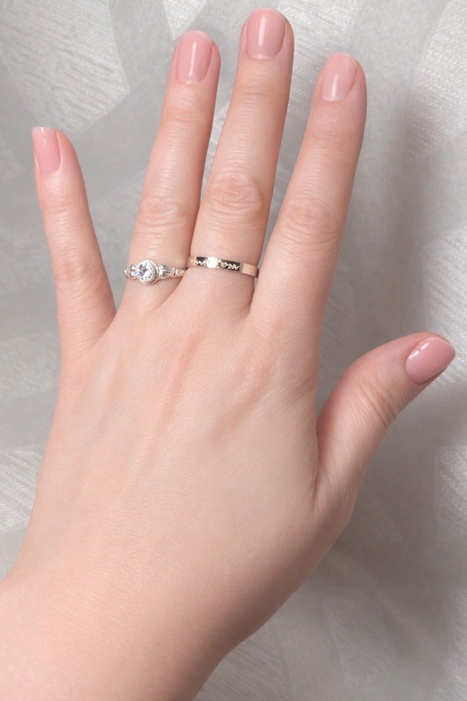 Vintage Sterling Silver Stackable Ring Set CZ Sol… - image 2