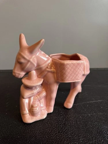 Vintage Pink McCoy Mexican Siesta w/ Donkey Planter