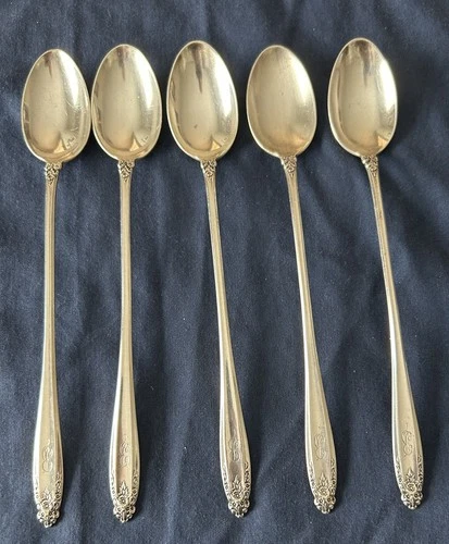 5 International Sterling Silver “Prelude”Iced Teaspoons - 7 3/8"