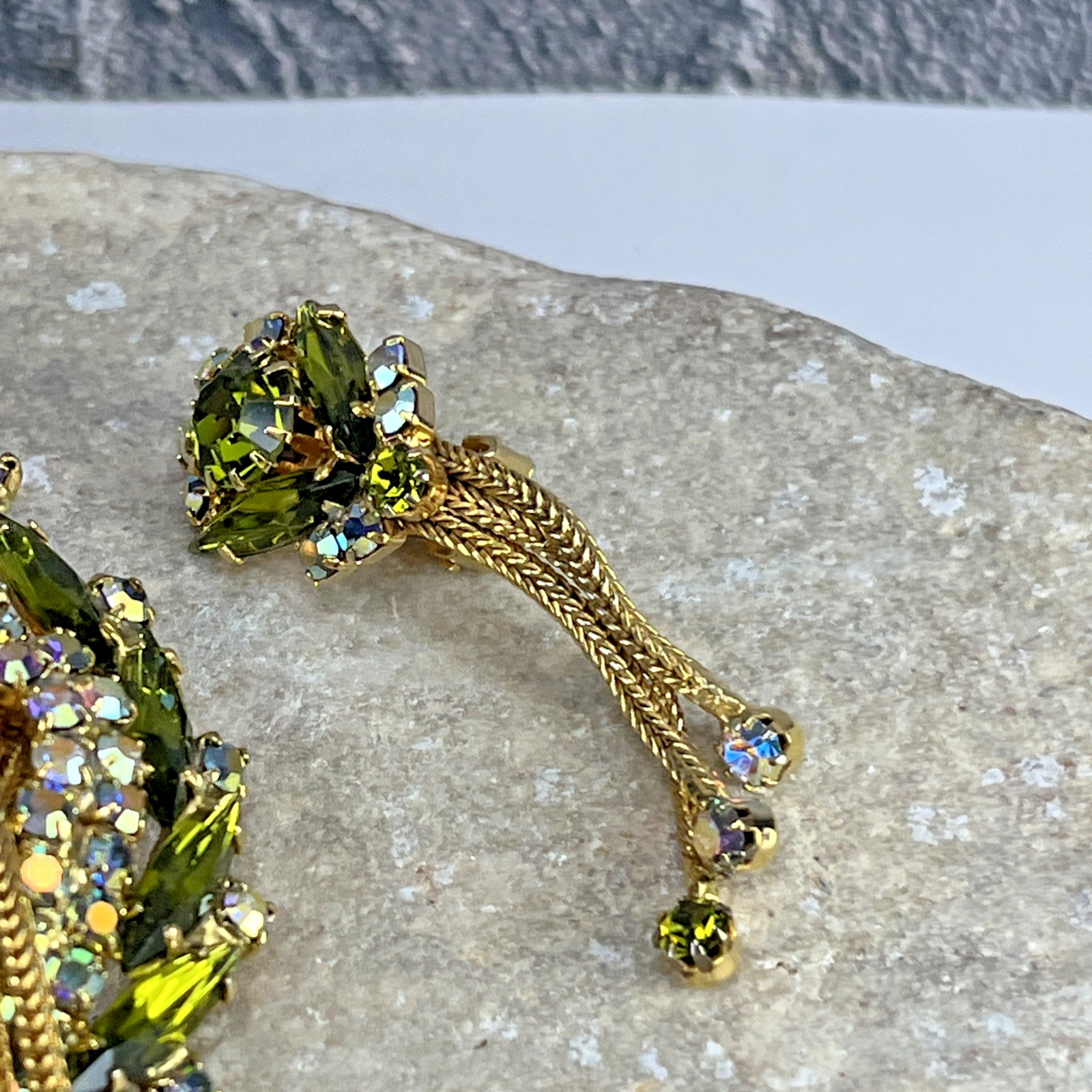 Unsigned Hobe Vtg Rhinestone Waterfall Jellyfish … - image 9