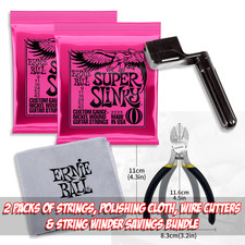 Ernie Ball Super Slinky 2 Pack, Polish Cloth,...
