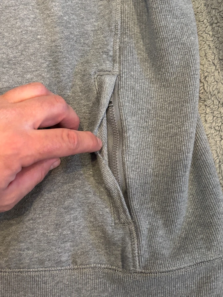 Duluth Sweatshirt Mens Medium Gray Pullover Sweater Zip Pockets Crew Neck - Image 2 of 4