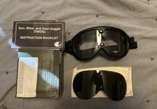 2000s NOS USGI Black SWDG Sun Wind Dust Goggles