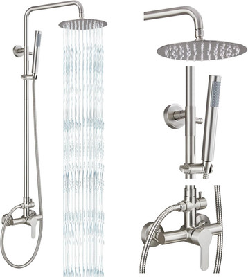 Gotonovo Outdoor Shower Fixtures SUS304 Stainless Steel Rain Shower Kit Faucet H