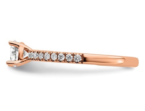 1/2 Carat (ctw Color SI1-SI2, G-H-I) Lab Grown Diamond Ring 14K Rose Gold - 第 4/5 張圖片