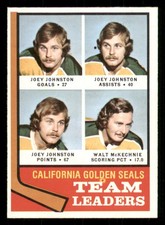 1974-75 O-Pee-Chee #56 Golden Seals/Leaders/Joey Johnston/Walt McKechnie -NM