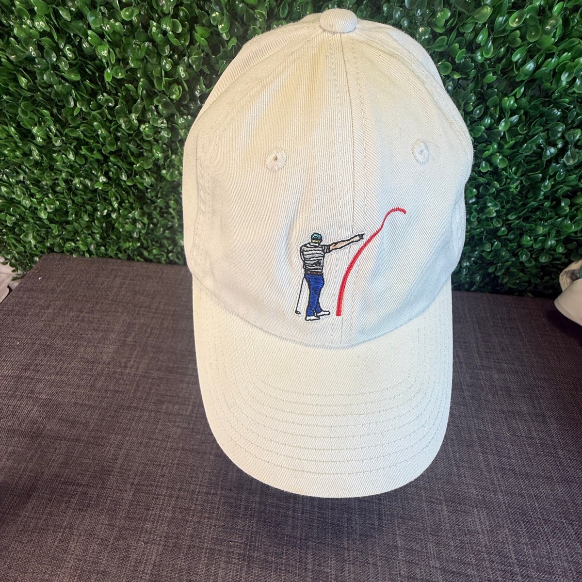 Golf Gods Mad Slicer White Snapback Golf Hat Curved Brim Adult Cap View 4