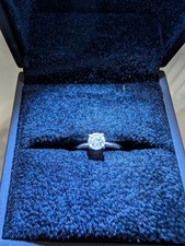 GIA Certified 0.45ct F VVS2 Natural Diamond Engagement Ring 18ct White Gold