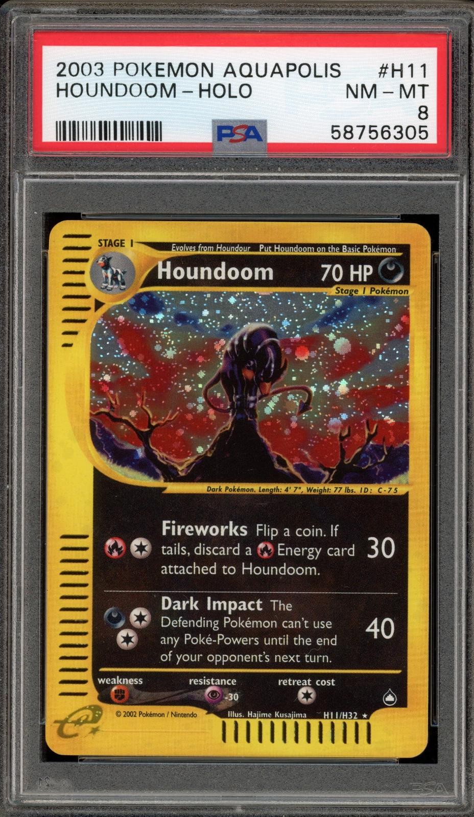 Pokemon Houndoom Holo Aquapolis H11/147 PSA 8