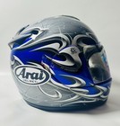 Vtg 2005 Arai Vector Web Blue Tribal Full Face Helmet/Clear Visor/Size Large 