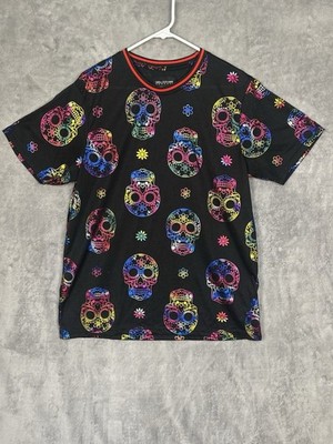 Drill Clothing Company Shirt Mens Large Black Dios De Los Muerto Skull Skater