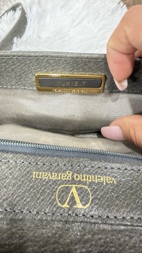 Valentino Garavani Umhängetasche Grau Leder Damen Original - Bild 11 von 18