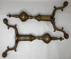 18th-19th Century ￼Federal Solid Brass Chippendale Andirons Ball & Claw Feet Urn — photo 8