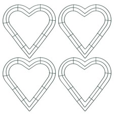 12 Inch Dream Catcher Rings, 4 Pcs Heart Shape Macrame Wreath Hoop, Green