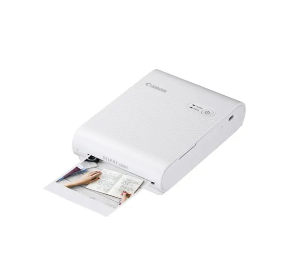 Imprimante photo numérique portable Canon Selphy Square QX10 blanche Wi-Fi pour smartphone Android iOS