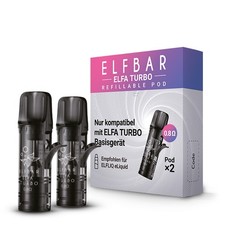 2x Elfbar Elfa Turbo Refillable Leerpod 0.8 Ohm 2ml Pods Pod