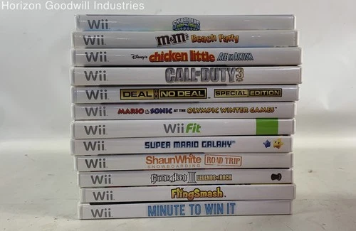 12 PCS Assorted Nintendo Wii CIB Video Game Lot (Untested/Bulk VG)