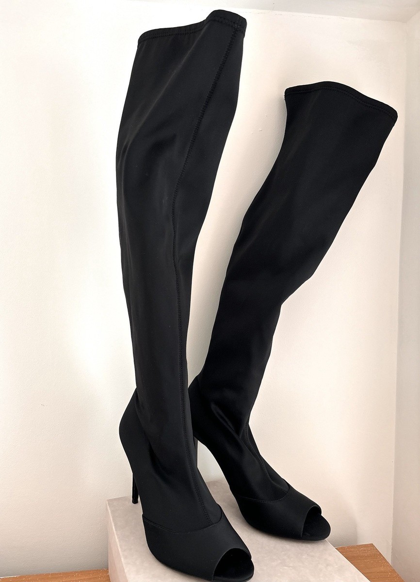 Zara Black thigh high boots Size 41