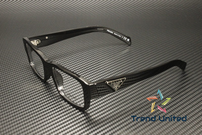 PRADA PR 07ZV 1AB1O1 Black Demo Lens 55 mm Men's Eyeglasses
