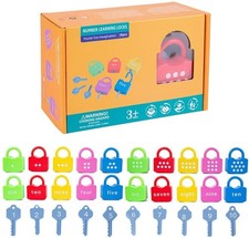 Kid Montessori Toy 10 Lock Key Set Numer Learning Matching Counting Educational