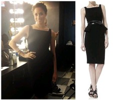 Amanda Wakeley Black Peplum Cocktail Dress Uk12 Us8 RRP $585 ASO Meghan Markle