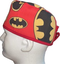 DC Comics Batman Sign On Red Scrub Hat Chemo Cap