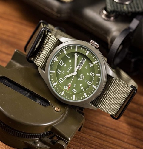 Infanterie Militäruhren für Herren Analog Armbanduhr, Taktische Wasserdicht... - Bild 3 von 6