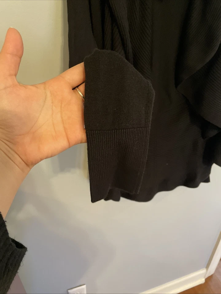 Cárdigan suéter negro de frente abierto White House Black Market para mujer talla S Foto 4 de 4