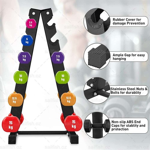 Vertical Heavy Dumbbell Storage Rack A-Frame Weight Set Home Gym Equipment Sport - Picture 4 of 12
