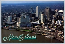Postcard New Orleans LA MS Skyline Crescent City Old Vieux Skyscraper