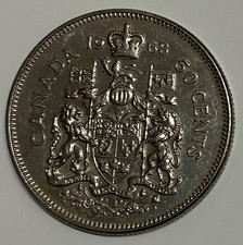 1968 Canada 50 cents coin lightly circulated sealed