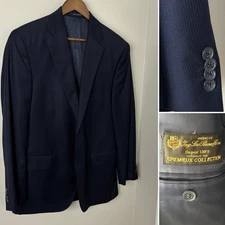 Daniel Cremieux Loro Piana 42R 38x29 2pc Wool Navy Blue Stripe Super 130s