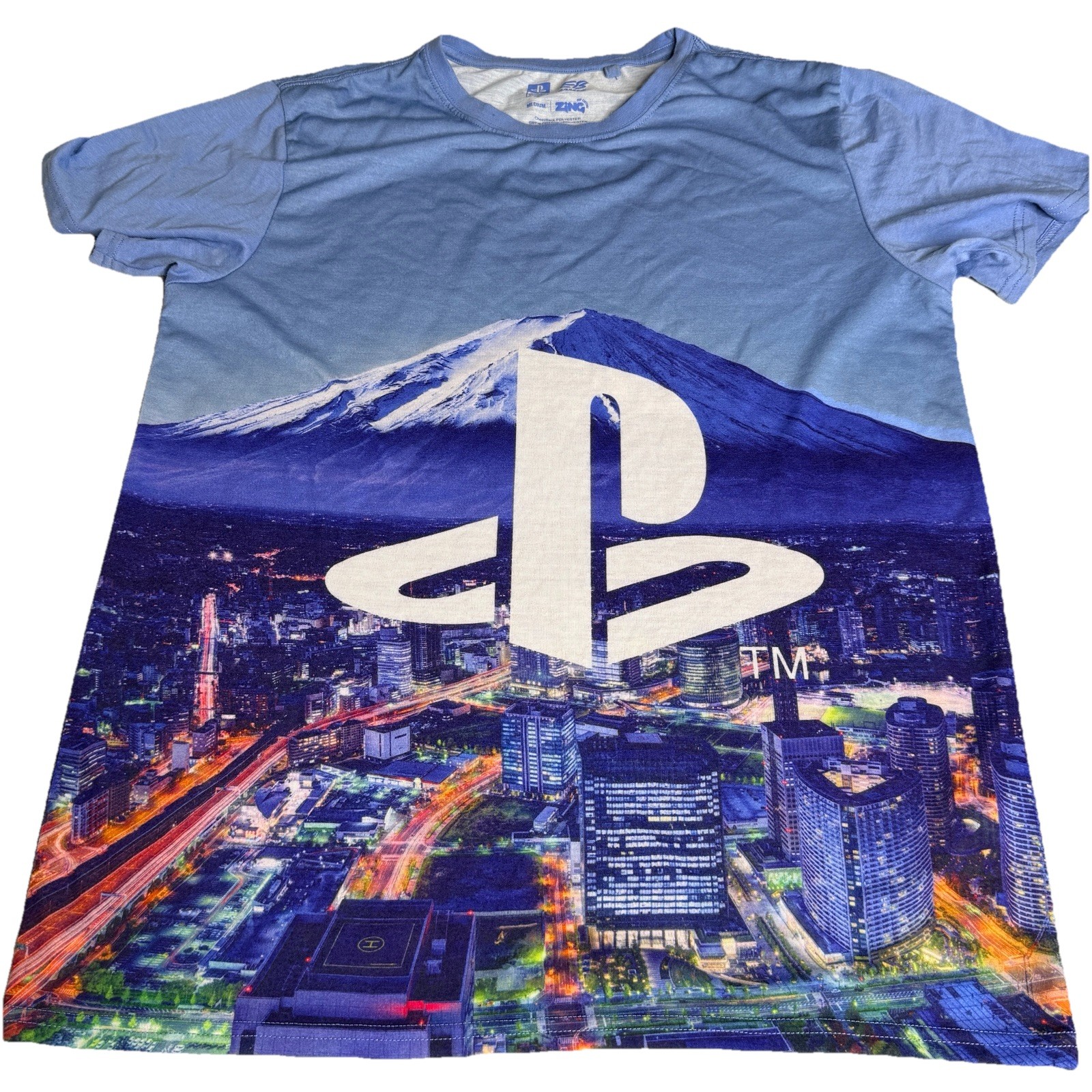 Sony PlayStation Medium T Shirt Japan City Scape Men’s Tee