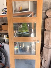 oak glazed internal door, with toughened glass