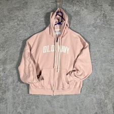Old Navy Abalone Pink Logo Full Zip Hoodie Sweatshirt 864993-04 Medium