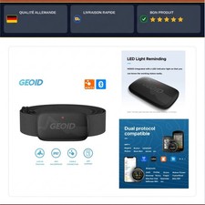 GEOID HS500 Cardiofréquencemètre Ceinture Pectorale Bluetooth Cardiofréquencemètre Fitness